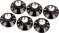 Fender Pure Vint Blk/Silver Skirted Amplifier Knobs (6)