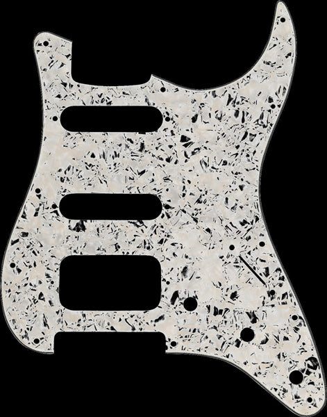 Fender Pickguard - Stratocaster HSS 11-Hole - Aged White Pearl 4-Ply