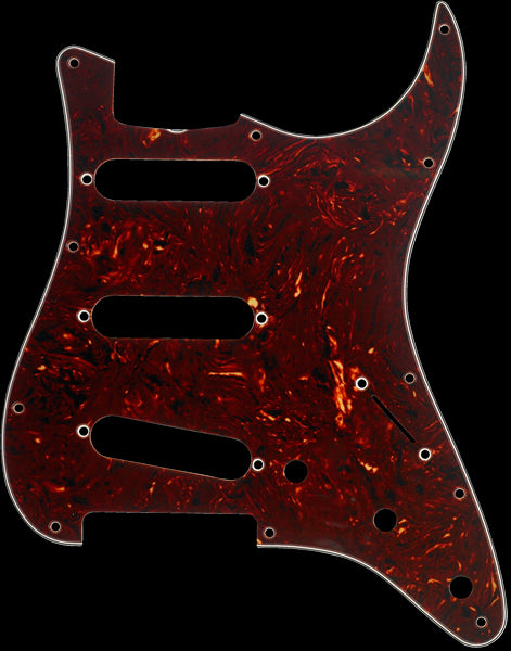Fender Pickguard - Stratocaster SSS 11-Hole - Vintage Tortoise Shell 4-Ply (Truss Rod Notch)