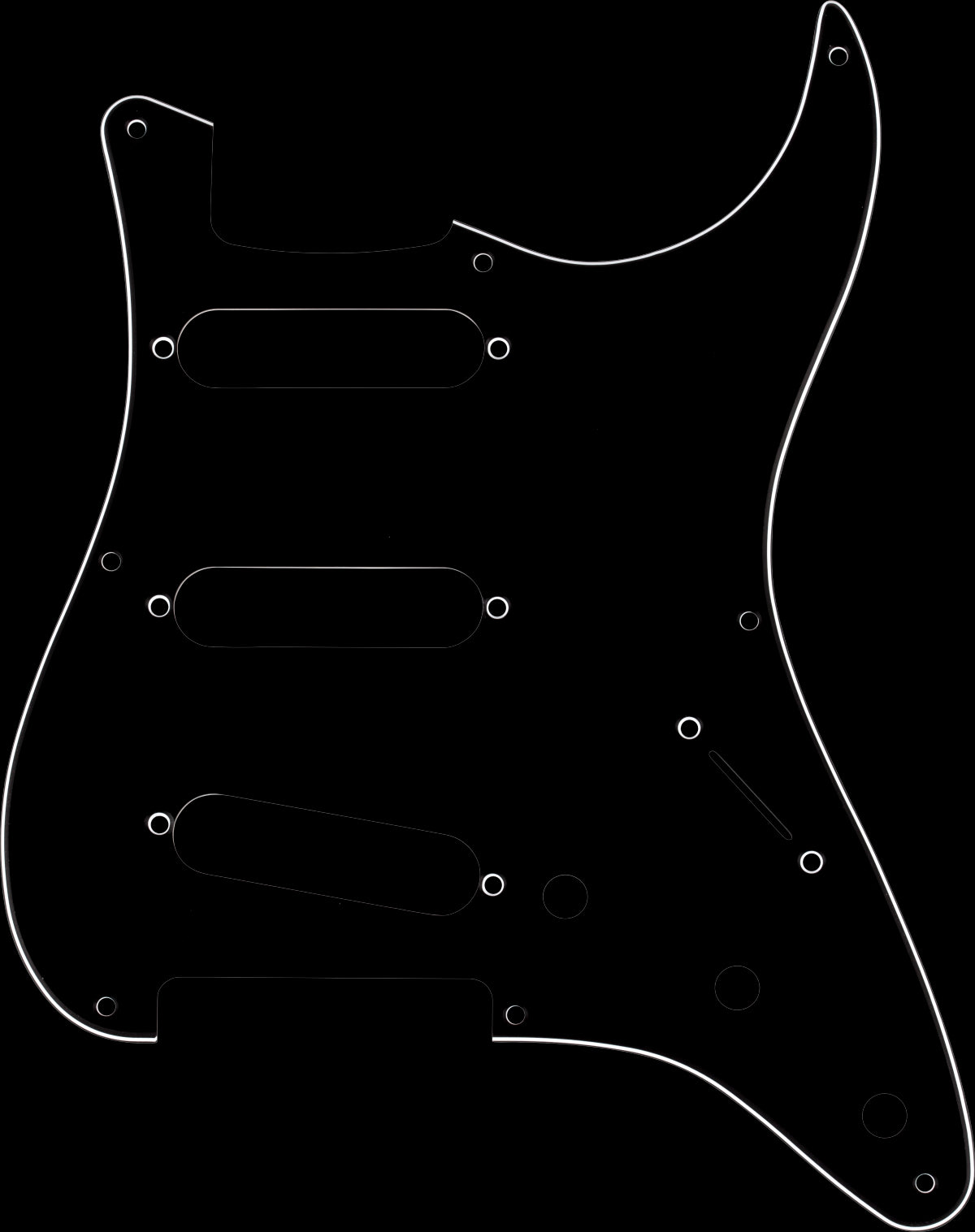 Fender Pickguard - Stratocaster SSS 8-Hole - Black 3-Ply