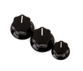 Fender Jazz Bass Knobs (2 Large / 1 Small) - Black (Set of 3)