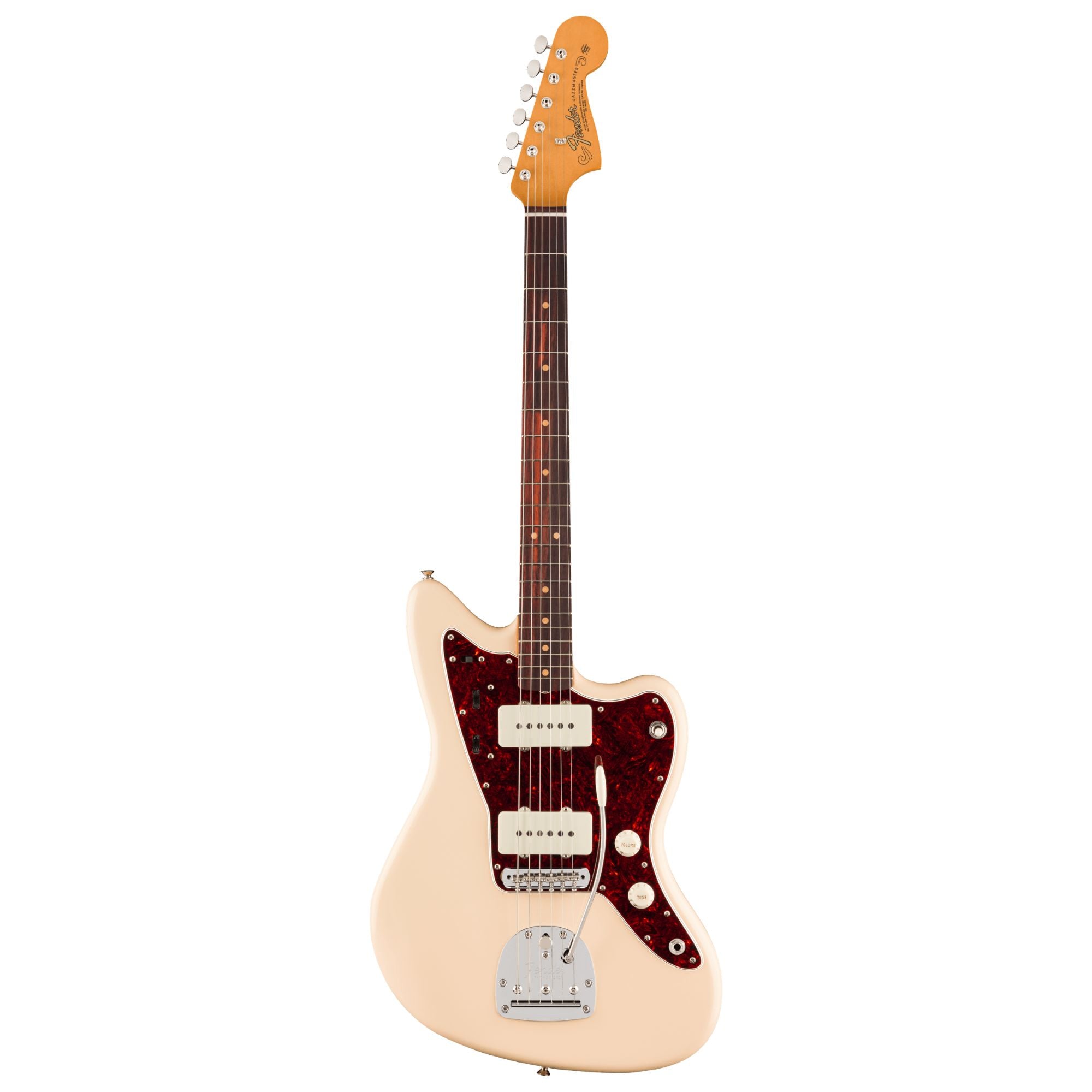 Fender Vintera III '60s Jazzmaster electric guitar in Olympic White with rosewood fingerboard and vintage-style hardware.