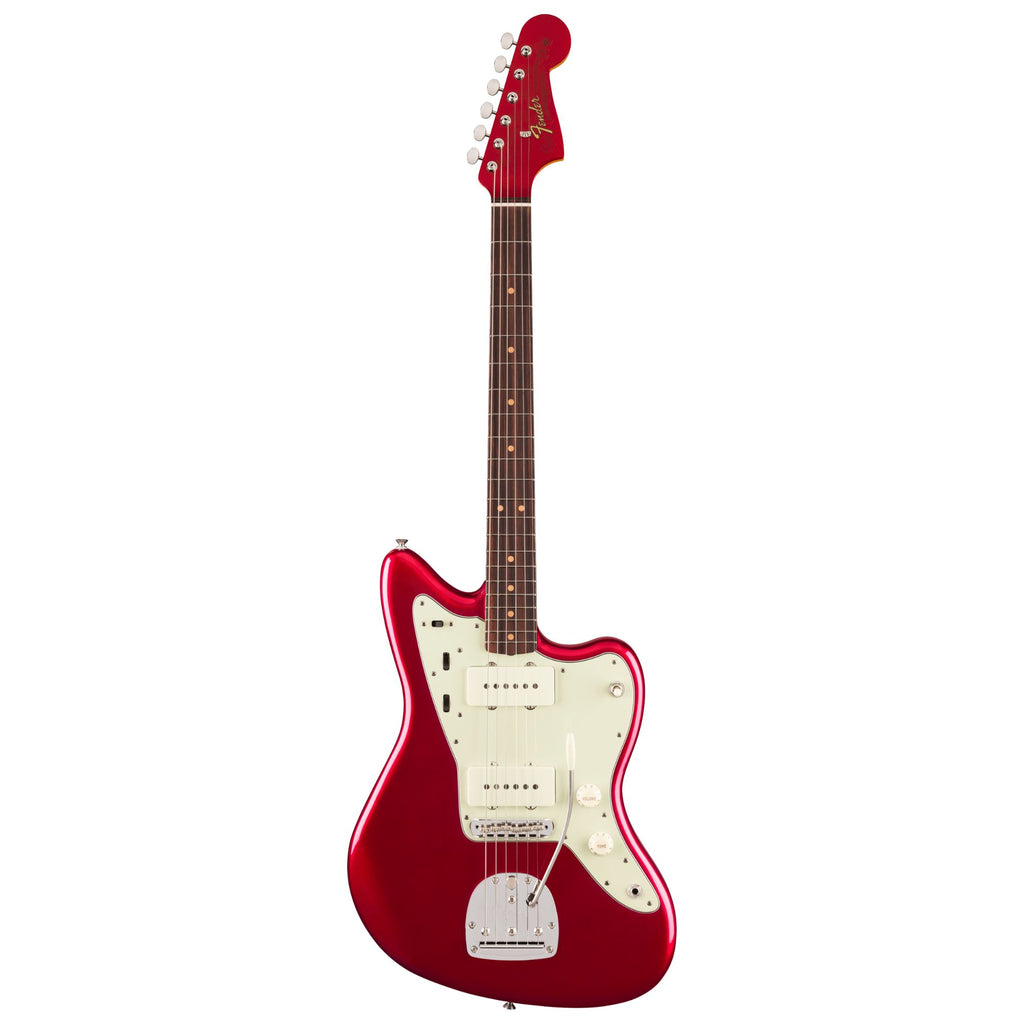 Fender Vintera III Mid-'60s Jazzmaster electric guitar in Candy Apple Red with rosewood fingerboard and vintage-style pickups.