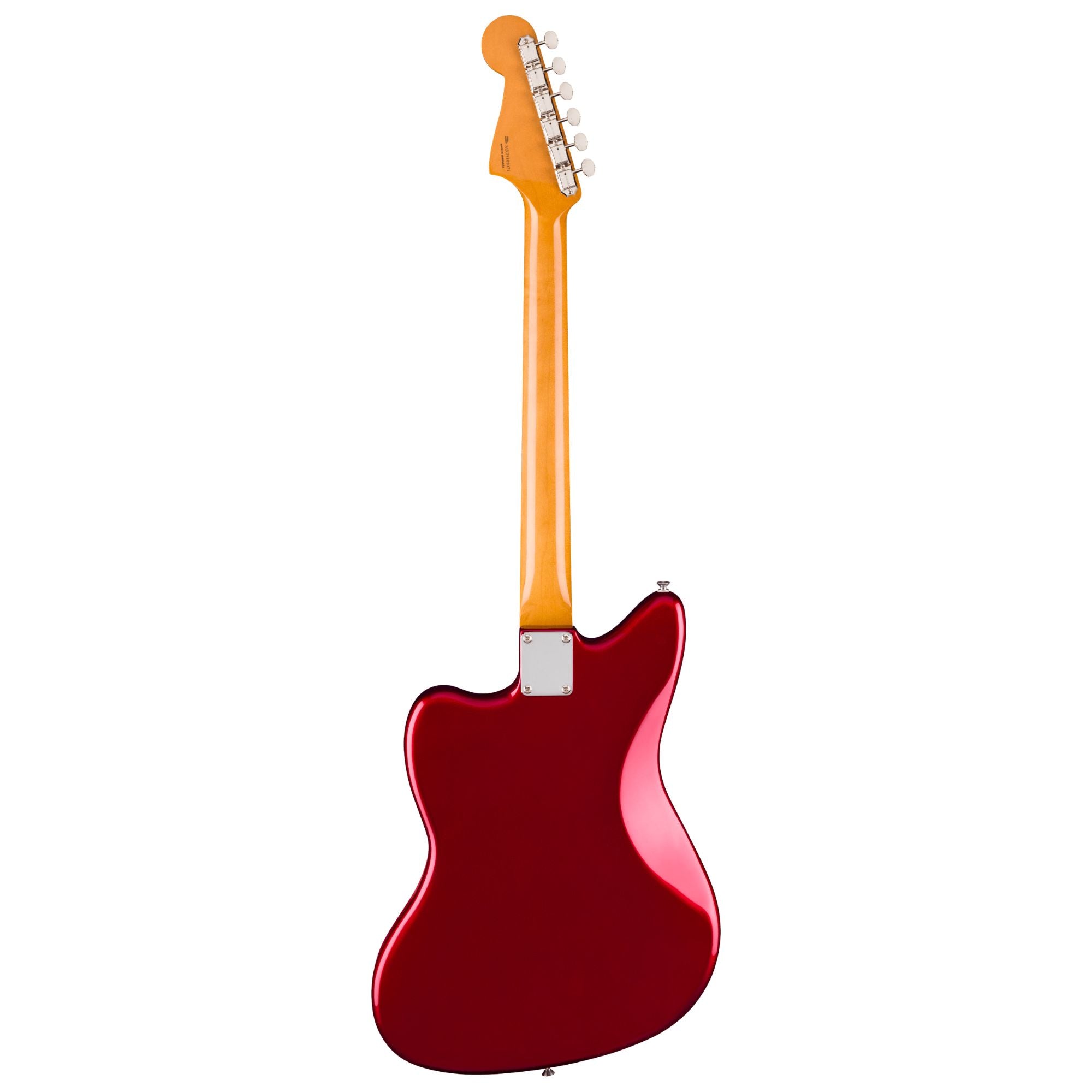 Fender Vintera III Mid '60s Jazzmaster electric guitar in Candy Apple Red with rosewood fingerboard, showcasing vintage style and design.