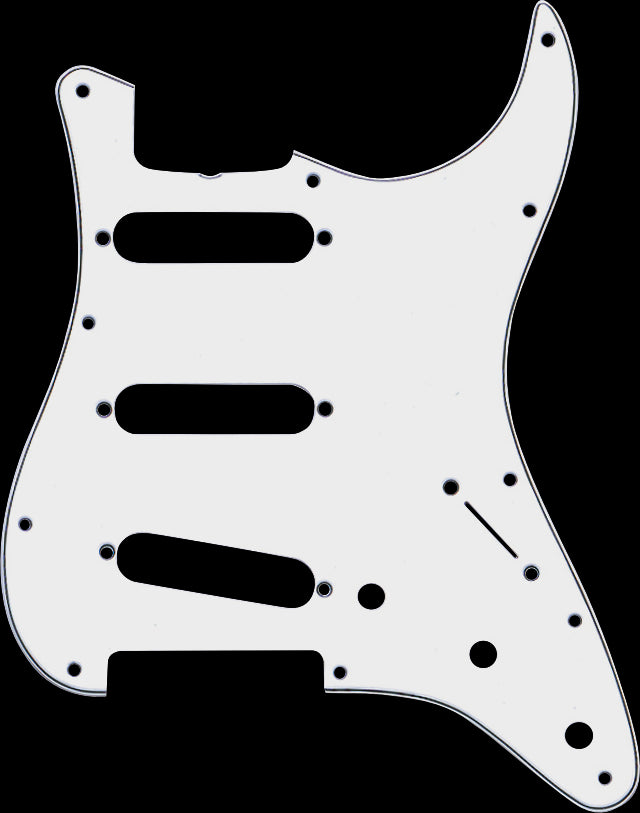 Fender Pickguard - Stratocaster SSS 11-Hole - Vintage White 3-Ply (Truss Rod Notch)