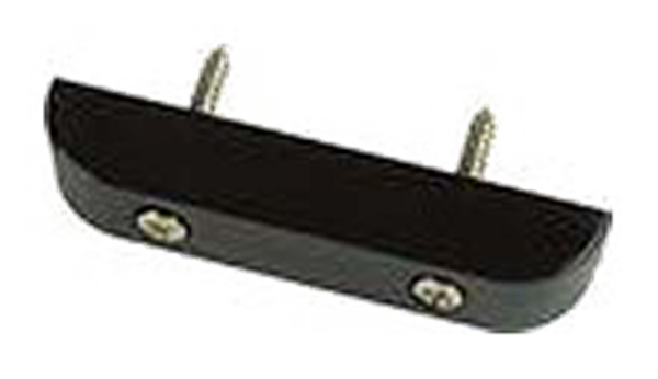 Fender Vintage-Style Thumb-Rest for Precision and Jazz Bass guitar parts, shown mounted on bass guitar neck.