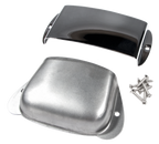 Chrome plated Fender Pure Vintage Precision Bass ashtray cover set, guitar parts showing the vintage-style chrome finish.