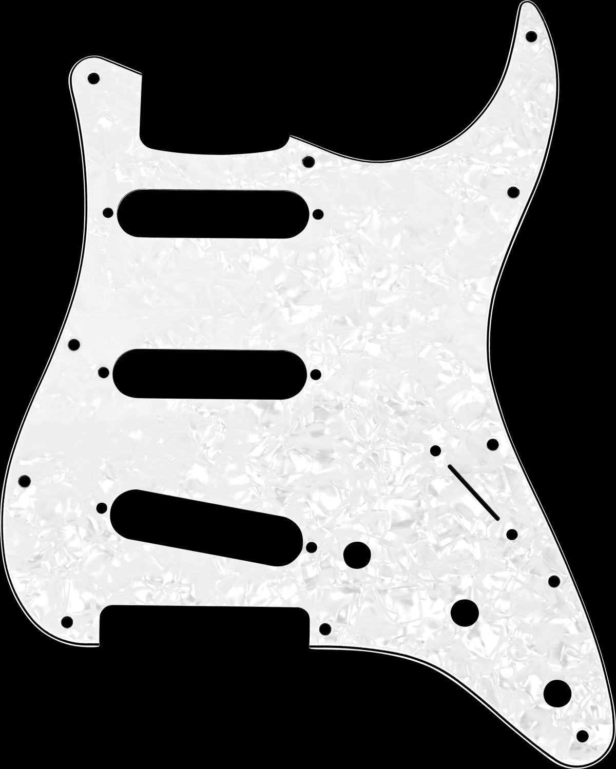 Fender Pickguard - Stratocaster SSS 11-Hole - White Pearl 4-Ply
