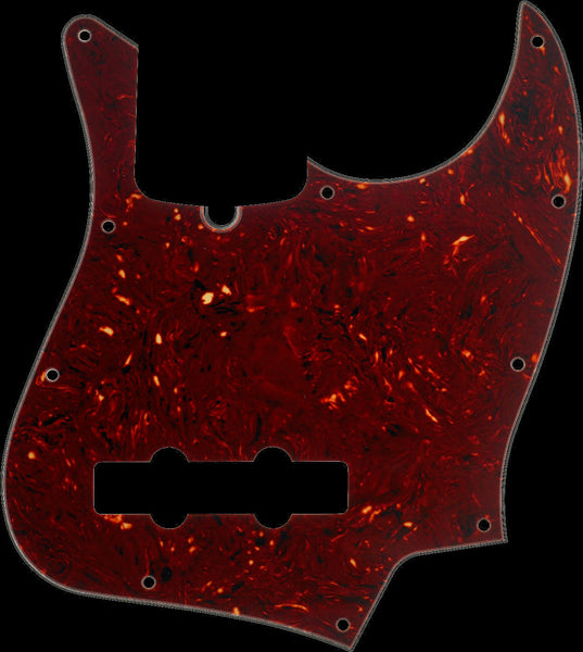 Fender Pickguard - Jazz Bass 10-Hole - Tortoise Shell 4-Ply (Truss Rod Notch)