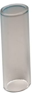 Fender Standard Glass Slide for guitar, medium size, with a smooth, clear glass surface for slide guitar playing.