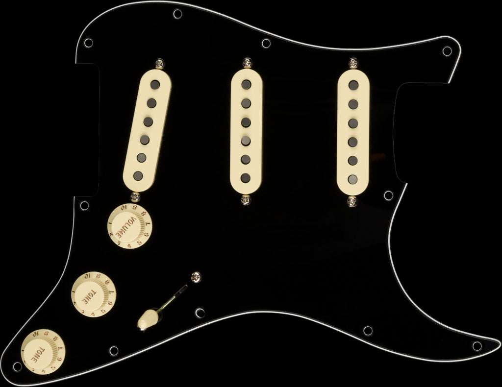 Fender Pre-Wired Pickguard Stratocaster SSS CS Fat 50s 3-Ply Black