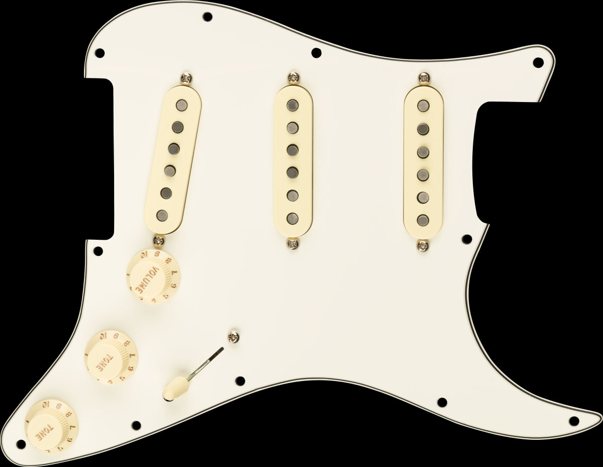 Fender Pre-Wired Pickguard Stratocaster SSS CS Fat 50s 3-Ply White