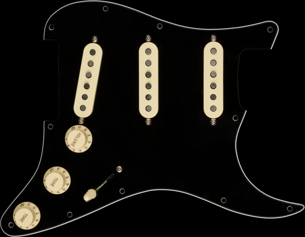 Fender Pre-Wired Pickguard Stratocaster SSS CS Custom 69s 3-Ply Black