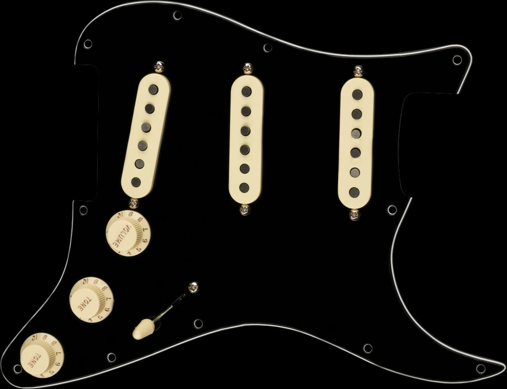 Fender Pre-Wired Pickguard Stratocaster SSS Tex-Mex 3-Ply Black