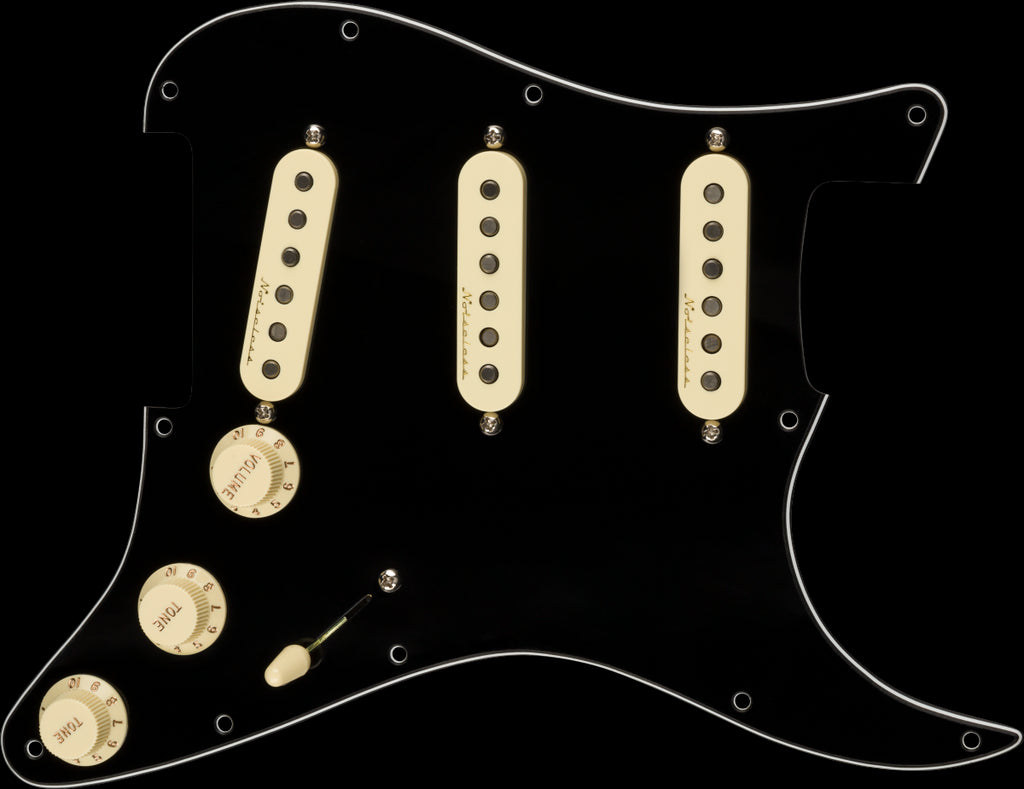 Fender Pre-Wired Pickguard Stratocaster SSS Vintage Noiseless 3-Ply Black