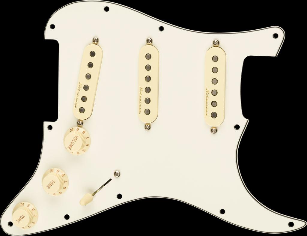 Fender Pre-Wired Pickguard Stratocaster SSS Vintage Noiseless 3-Ply White