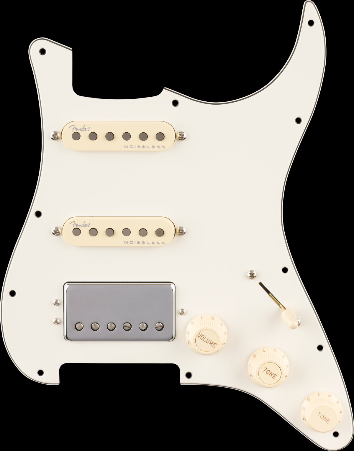 Fender PreWired Strat Pickguard Quadra Tap/Ultra N.less HSS - Parch 11 Hole