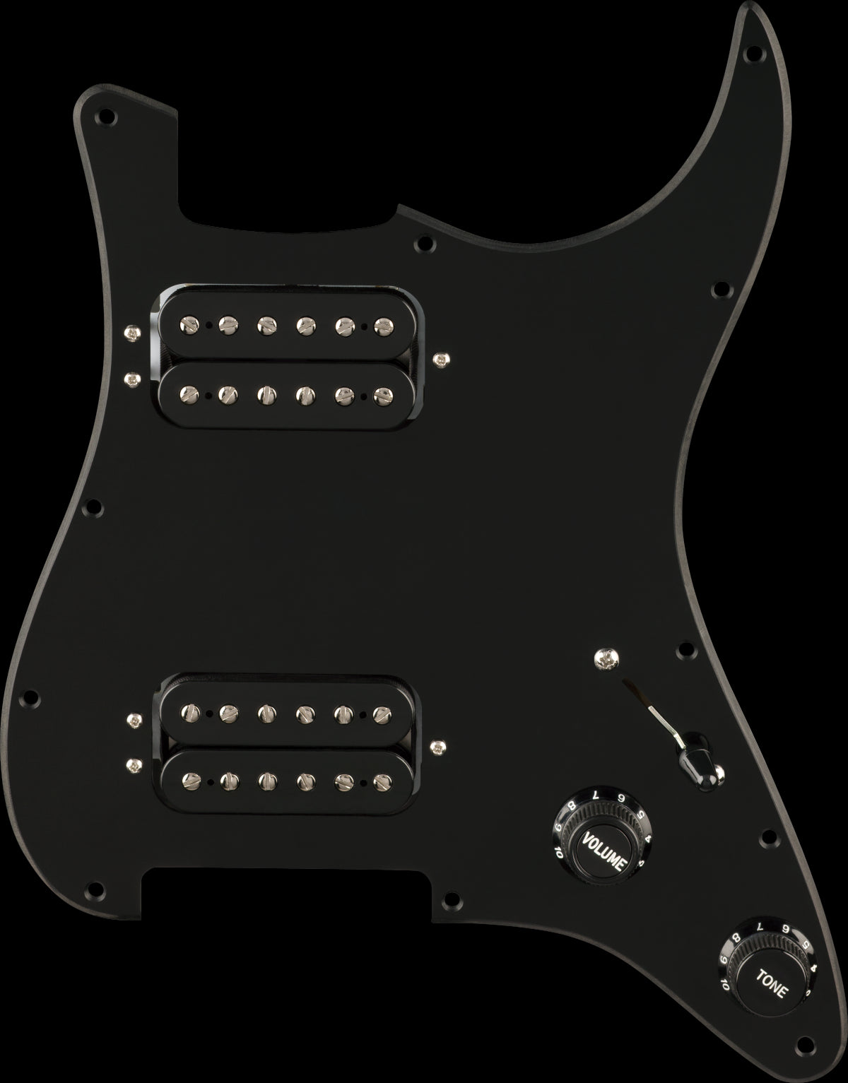Fender PreWired Strat Pickguard Quadra Tap HH - Black 11 Hole