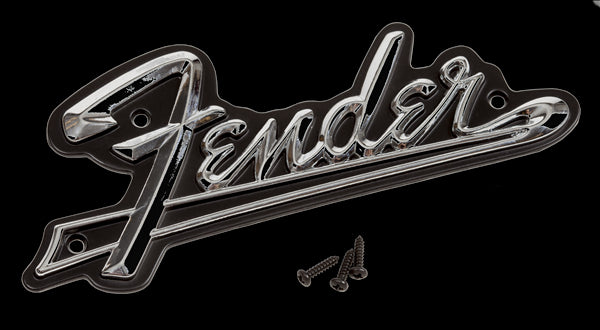 AMP LOGO - FENDER BLACKFACE Silver w/Black Tail