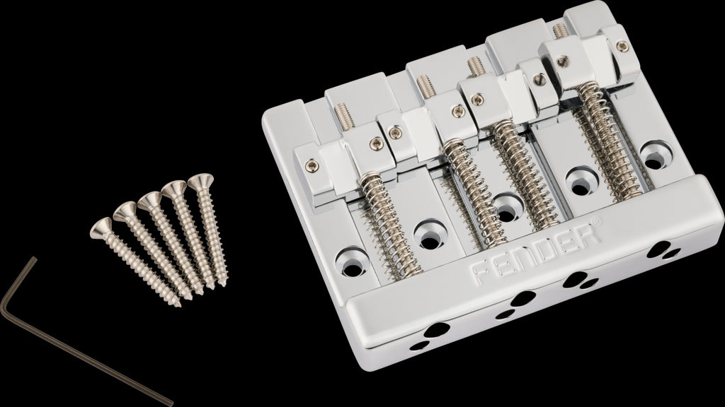 Fender HiMass 4-String Bass Bridge Assembly With Zinc Saddles in Chrome
