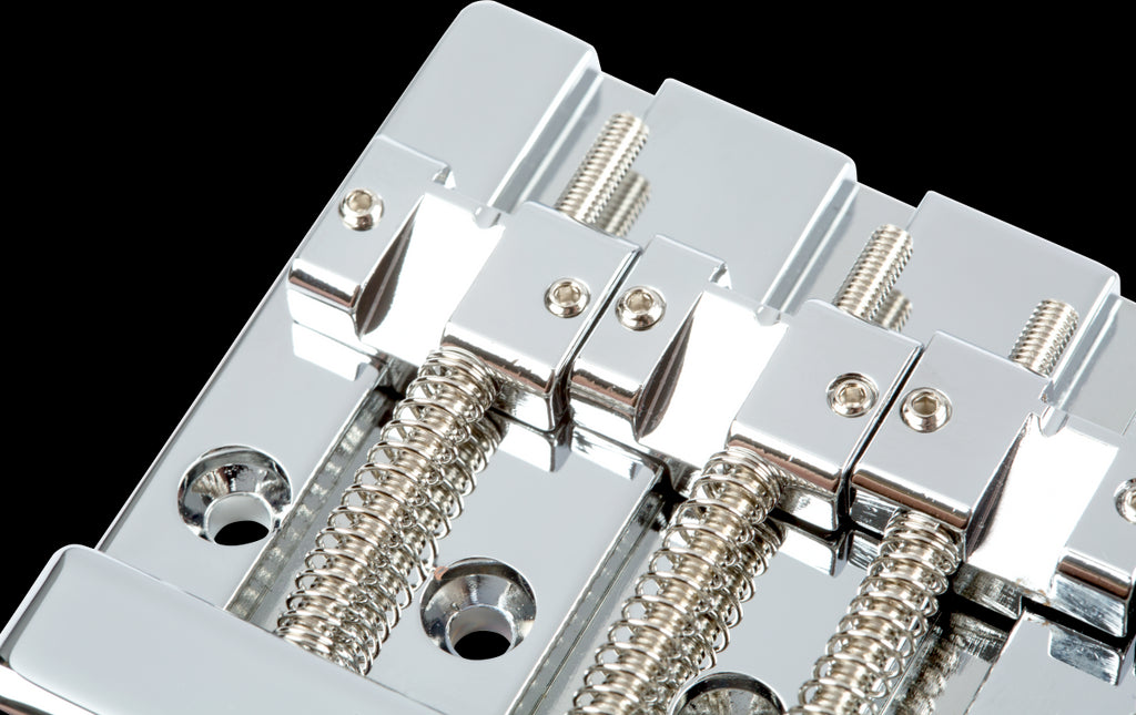 Fender HiMass 4-String Bass Bridge Assembly With Zinc Saddles in Chrome