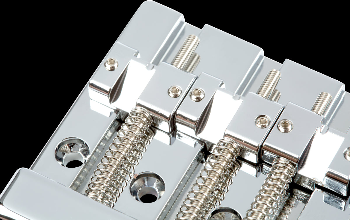 Fender HiMass 4-String Bass Bridge Assembly With Zinc Saddles in Chrome