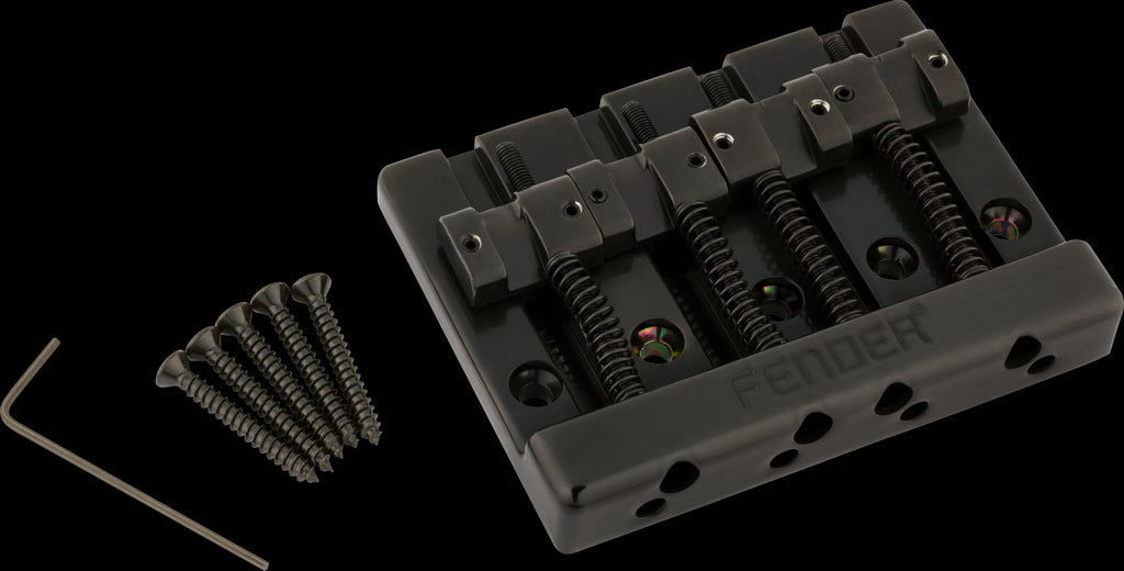 Fender HiMass 4-Str Bass Bridge Assembly w/Zinc Saddles - Black