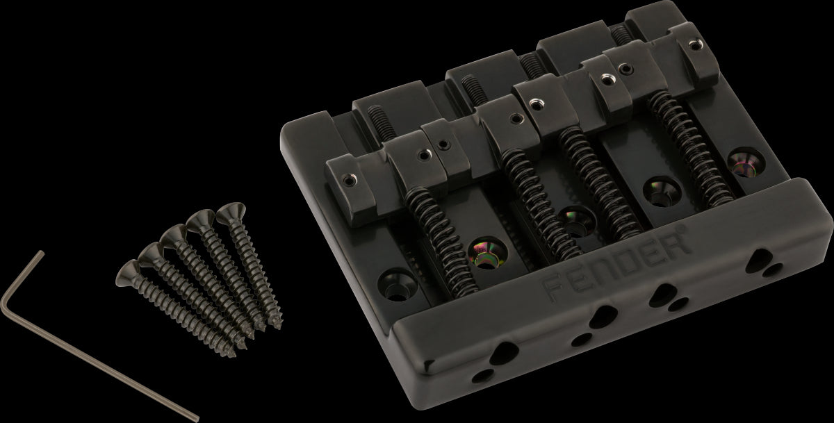 Fender HiMass 4-Str Bass Bridge Assembly w/Zinc Saddles - Black