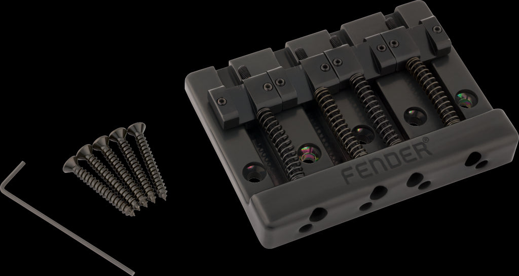 Fender HiMass 4-Str Bass Bridge Assembly w/Brass Saddles - Black