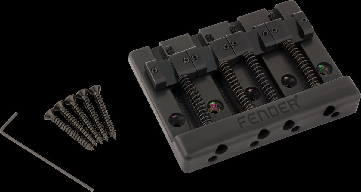 Fender HiMass 4-Str Bass Bridge Assembly w/Brass Saddles - Black