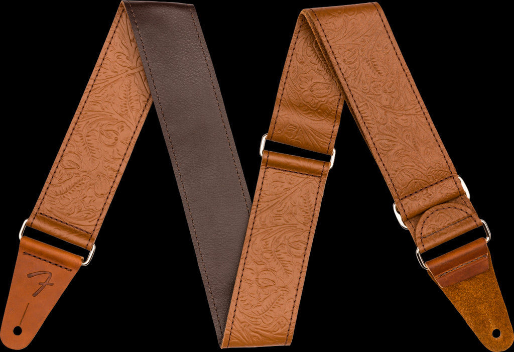 Fender Tooled Leather 2in Guitar Strap in Brown