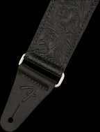 Fender Tooled Leather 2in Guitar Strap in Black