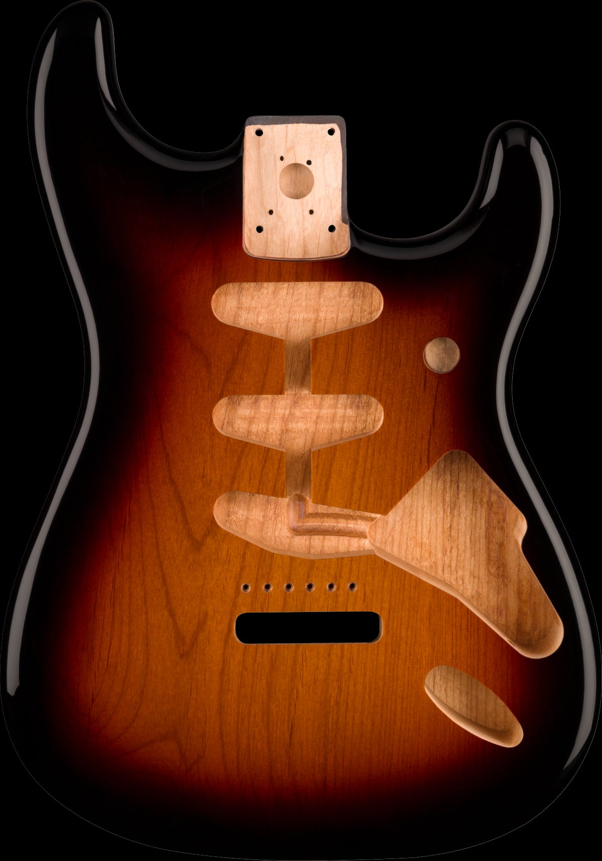Body - Stratocaster SSS Alder Vintage Bridge Mount, 3-Color Sunburst