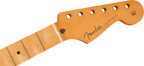 Fender Road Worn 50’s Stratocaster maple neck with soft V shape and 21 vintage tall frets, guitar part on a plain background