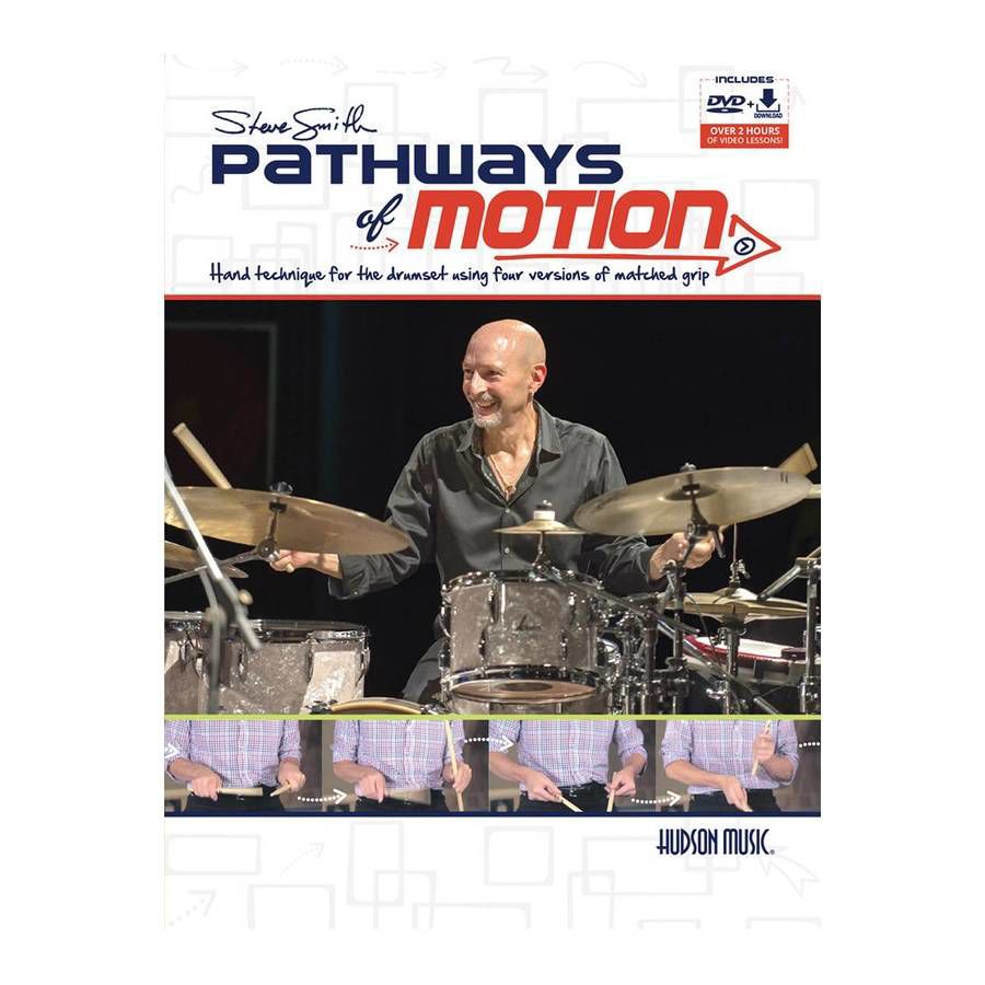 Steve Smith Pathways of Motions drum book and DVD set with instructional materials for drummers and percussionists.