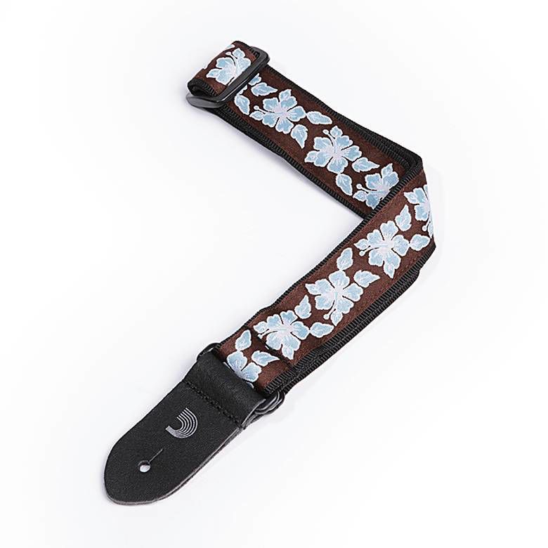 D'Addario Planet Waves 1.5 UKE STRAP JAQUARD ALOHA guitar strap with colorful Hawaiian-inspired pattern and adjustable length