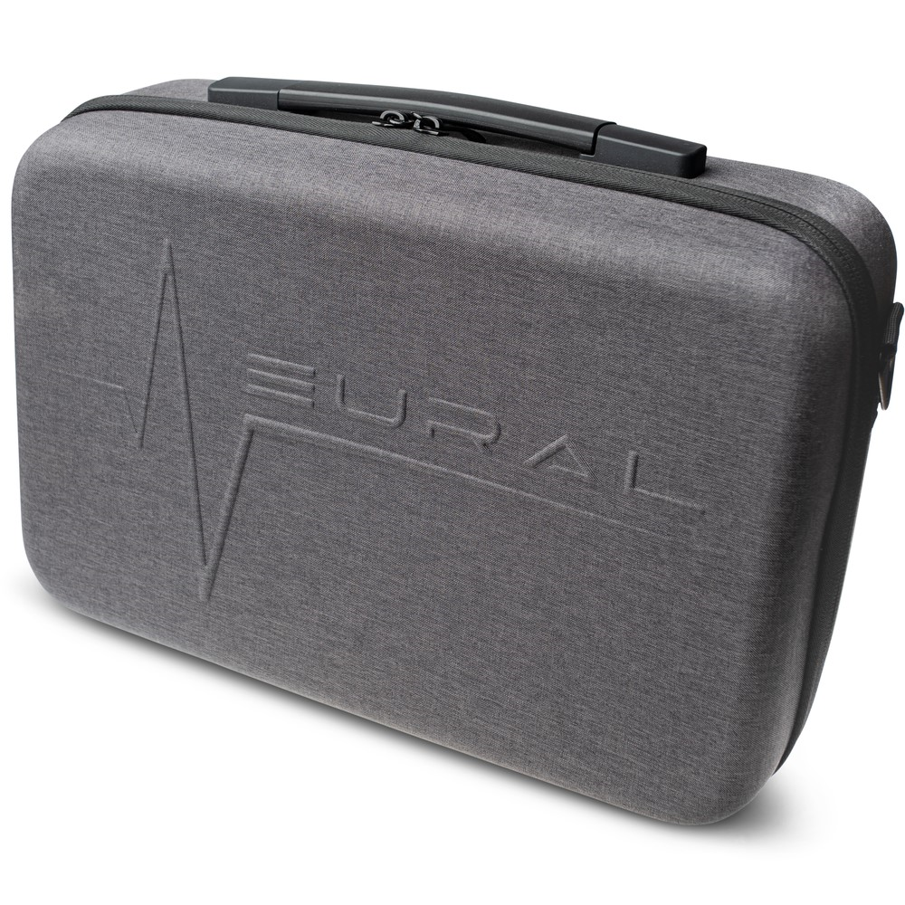 Neural DSP Quad Cortex gig case for guitar amplifiers and effects processors, black protective carrying bag with handle and zippers.