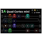 Neural DSP Quad Cortex Mini multi-effect pedal with interface and control knobs, compact guitar effects processor.