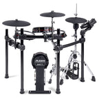 Alesis StrataClub 7-piece electronic drum kit with touchscreen, featuring drum pads, cymbals, and control module for electronic drumming.