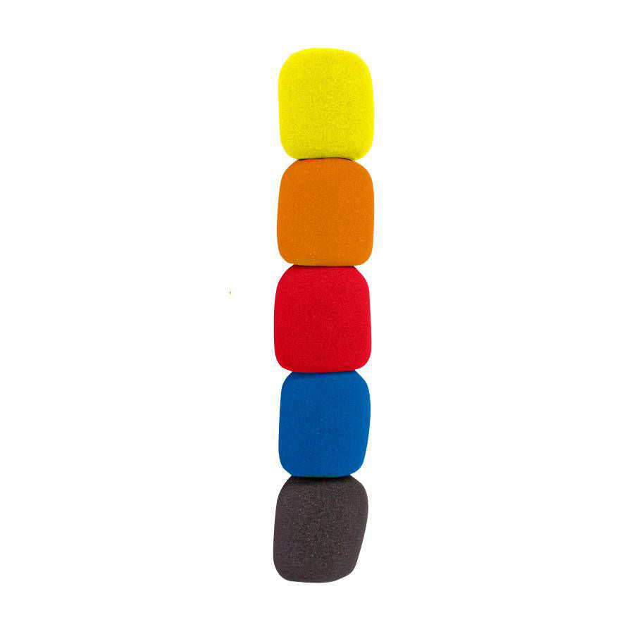 CPK 195 Coloured Foam Microphone Windshields 35mm - Red, Yellow, Orange, Blue & Black (Pack of 5)