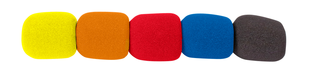 CPK 195 Coloured Foam Microphone Windshields 35mm - Red, Yellow, Orange, Blue & Black (Pack of 5)