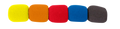 CPK 195 Coloured Foam Microphone Windshields 35mm - Red, Yellow, Orange, Blue & Black (Pack of 5)