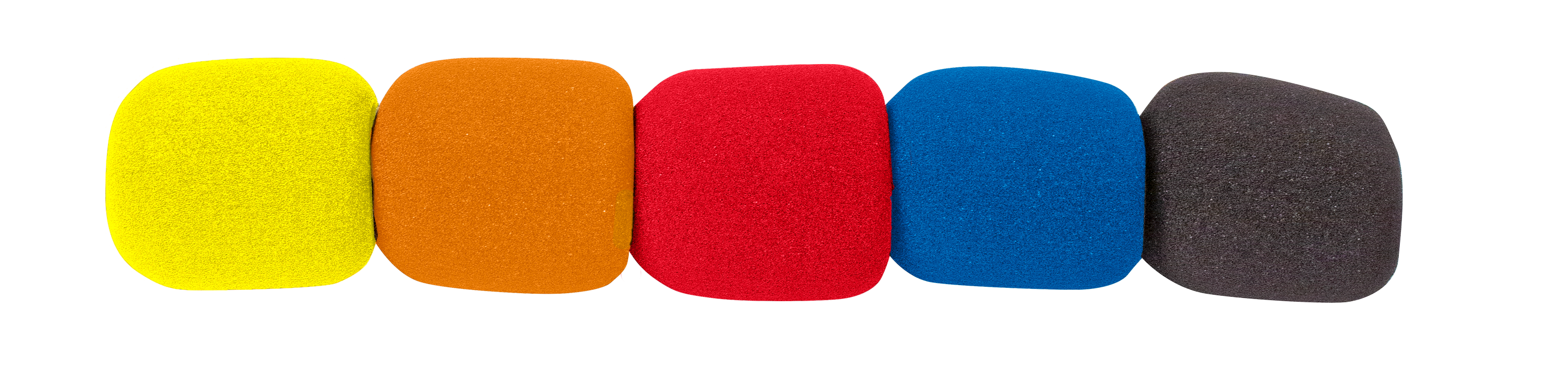 CPK 195 Coloured Foam Microphone Windshields 35mm - Red, Yellow, Orange, Blue & Black (Pack of 5)