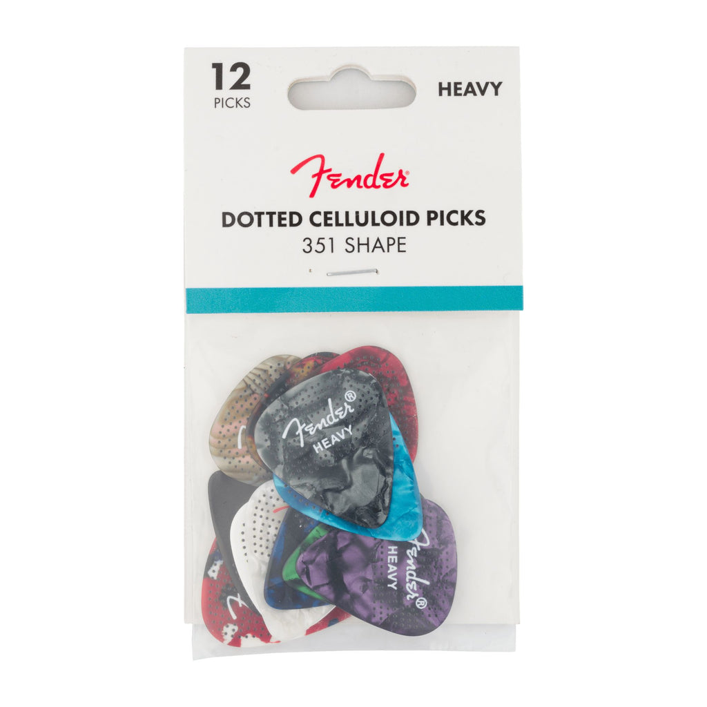 Fender 351 Dotted Celluloid Picks, 12-Pack, Heavy