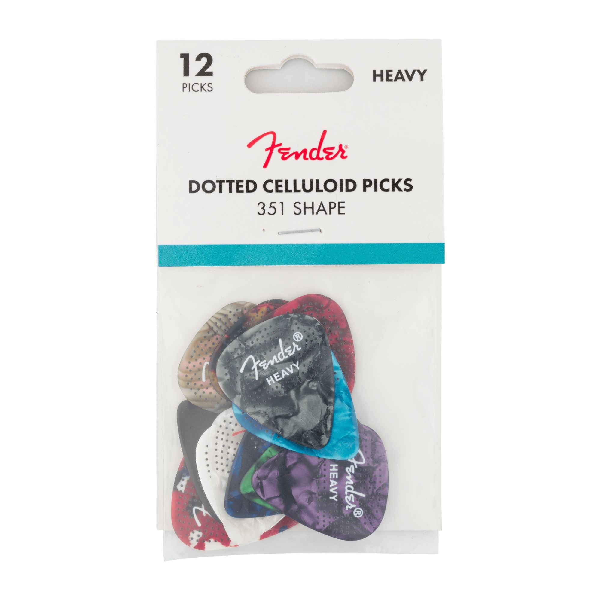 Fender 351 Dotted Celluloid Picks, 12-Pack, Heavy