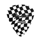 Fender 351 Celluloid Guitar Picks with checkerboard design, set of 8, for precise strumming and playing comfort