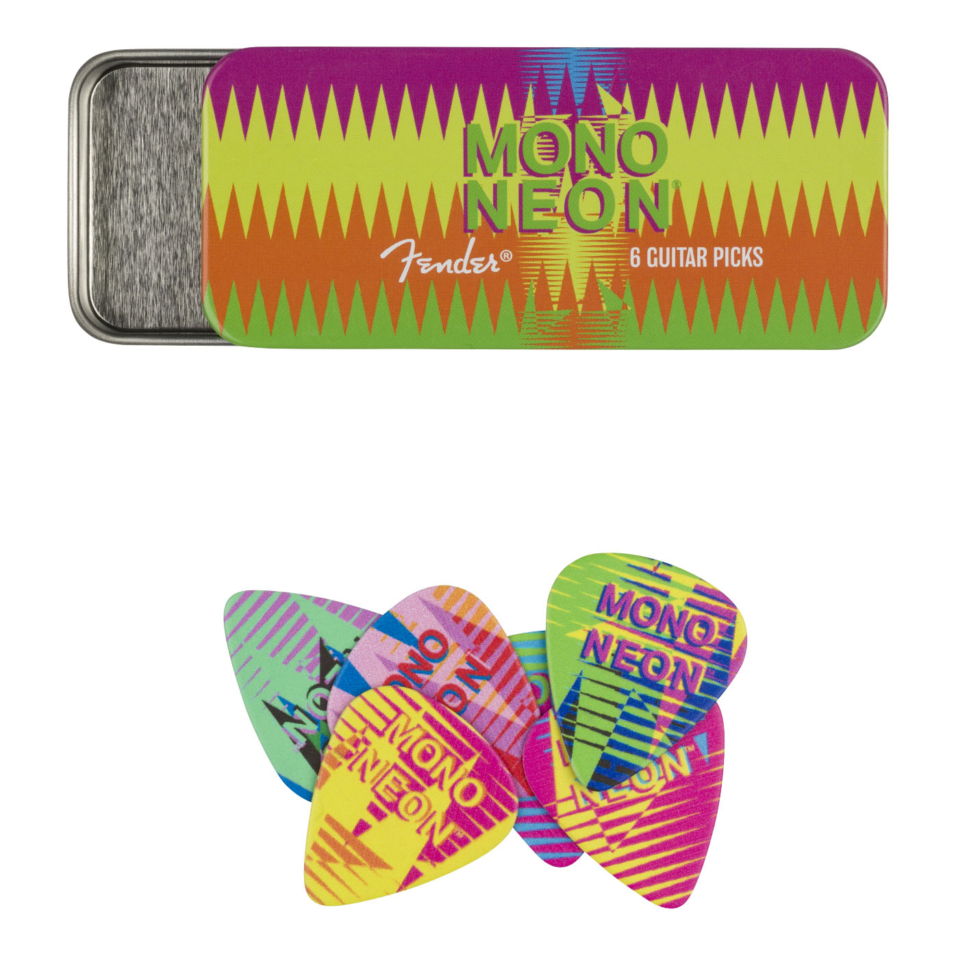 Fender MonoNeon Pick Tin - Medium (6)