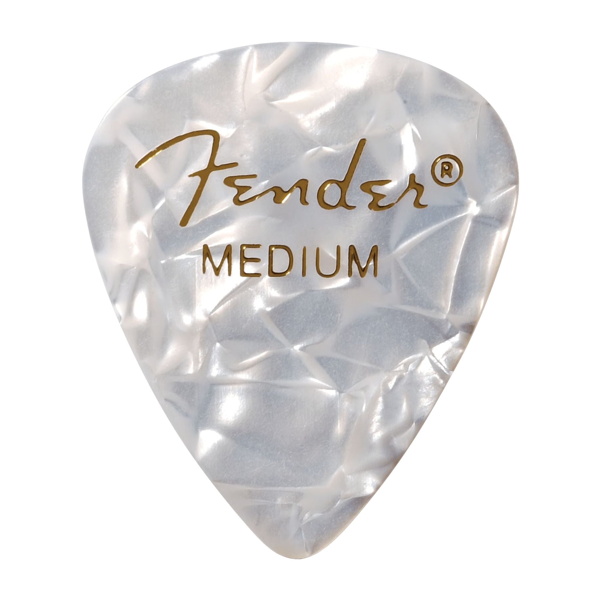 Fender Premium Celluloid 351 Shape Picks Med White Moto 12 Pack