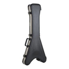 SKB Flying V hard shell guitar case with padded interior and secure latches, designed for protecting Flying V electric guitars.