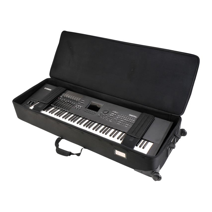 SKB soft case for 88-note keyboard, durable padded bag with handles and zippers, designed for safe transport and storage.